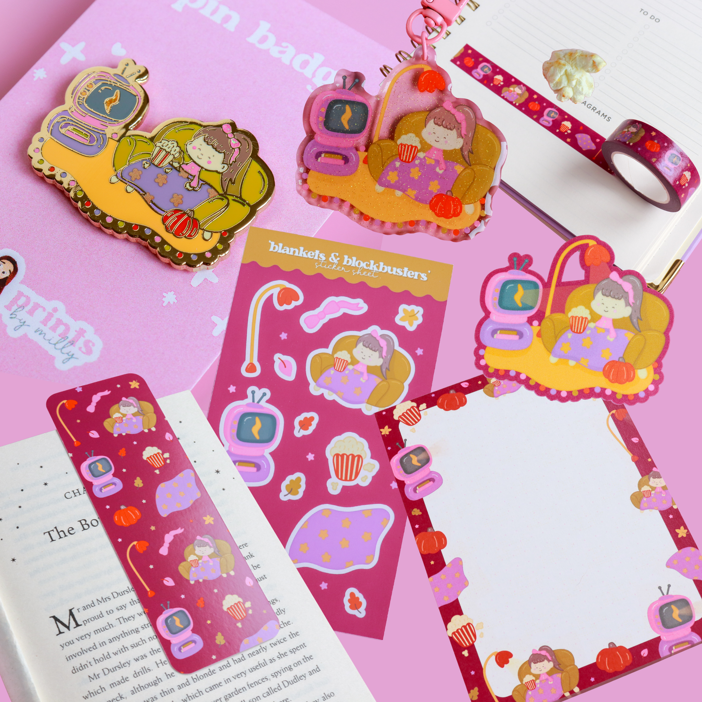 Blankets & Blockbusters Stationery Bundle - The Cosy Movie Night Gift