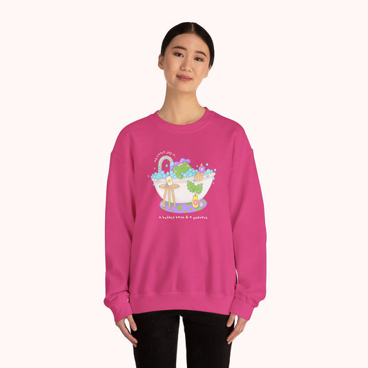 A Bubble Bath & a Podcast Crewneck Sweatshirt