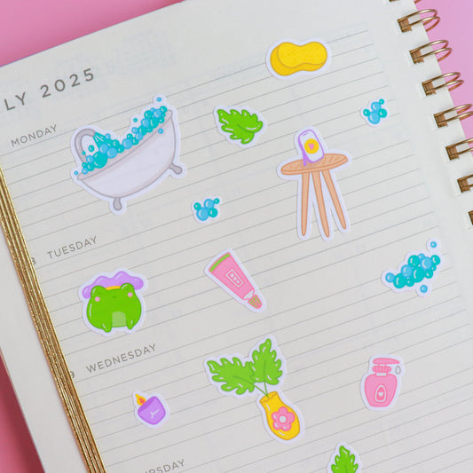A Bubble Bath & a Podcast Sticker Sheet