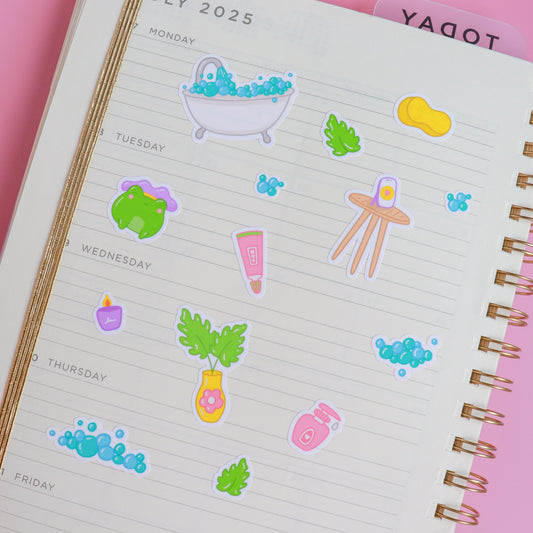 A Bubble Bath & a Podcast Sticker Sheet