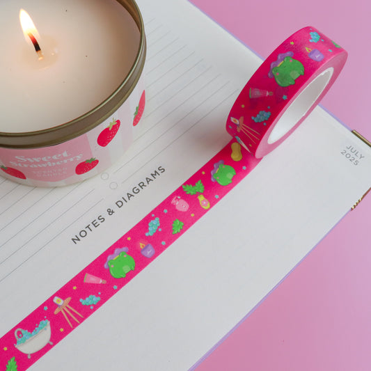 A Bubble Bath & a Podcast Washi Tape