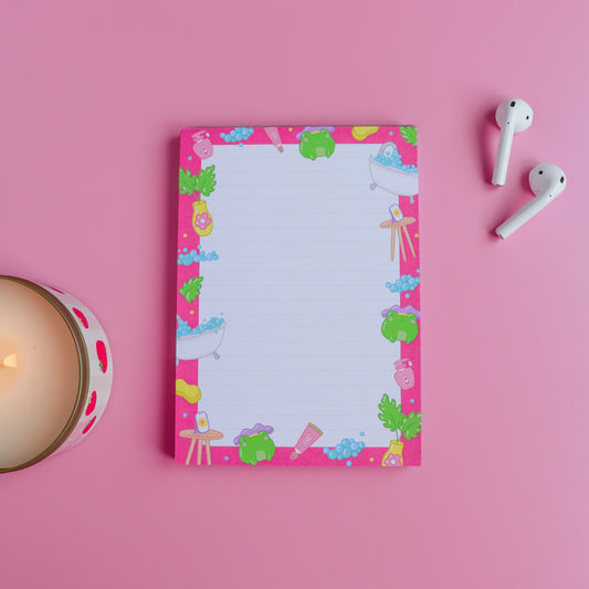 A Bubble Bath & a Podcast Notepad