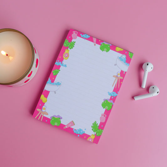 A Bubble Bath & a Podcast Notepad