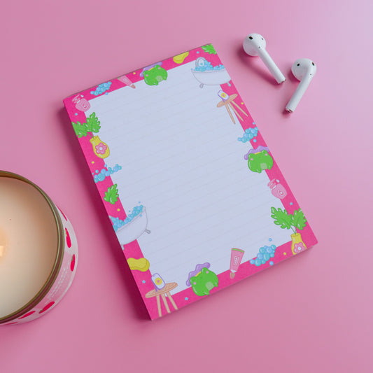 A Bubble Bath & a Podcast Notepad