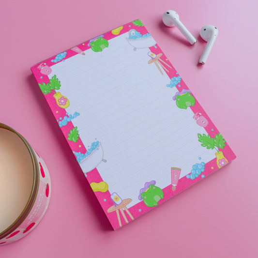 A Bubble Bath & a Podcast Notepad