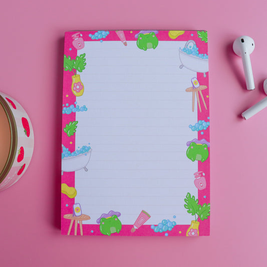 A Bubble Bath & a Podcast Notepad