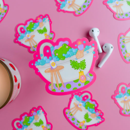 A Bubble Bath & a Podcast Sticker