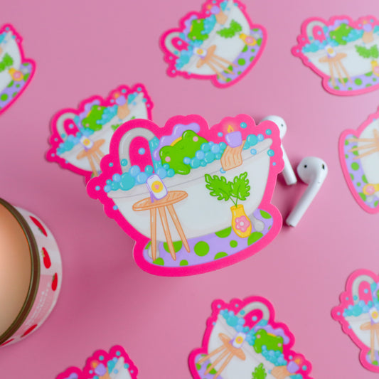 A Bubble Bath & a Podcast Sticker