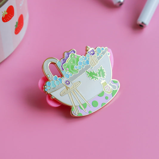 A Bubble Bath & a Podcast Enamel Pin