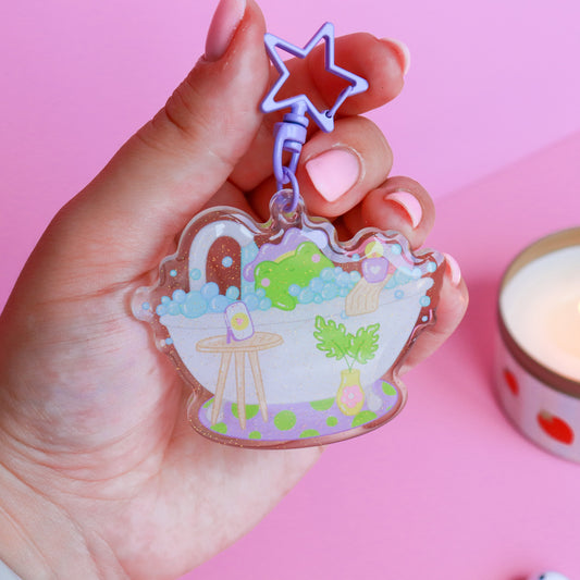A Bubble Bath & a Podcast Acrylic Keyring