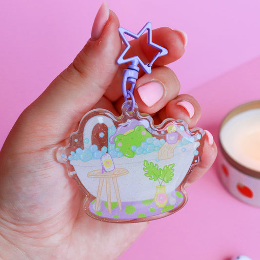 A Bubble Bath & a Podcast Acrylic Keyring