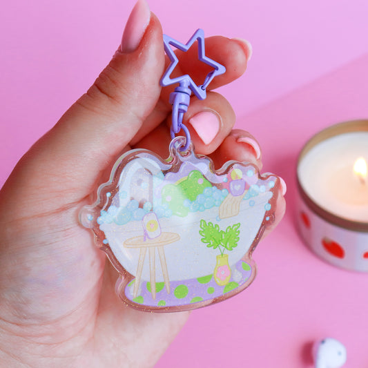 A Bubble Bath & a Podcast Acrylic Keyring