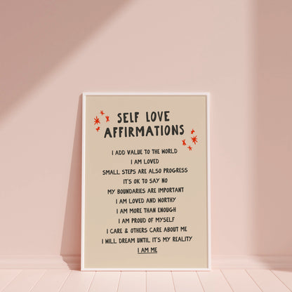 Self Love Affirmations Wall Art Print