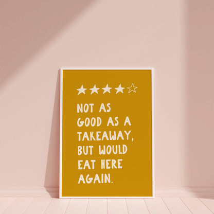 Funny Kitchen Review Wall Art Print