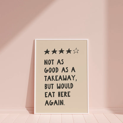 Funny Kitchen Review Wall Art Print