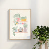 Cute Kitchen Shelf Wall Art Print