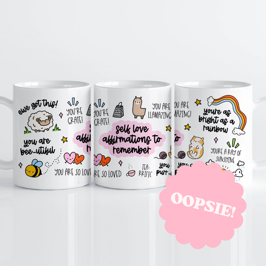SECONDS Self Love Affirmations Mug - 50% off!