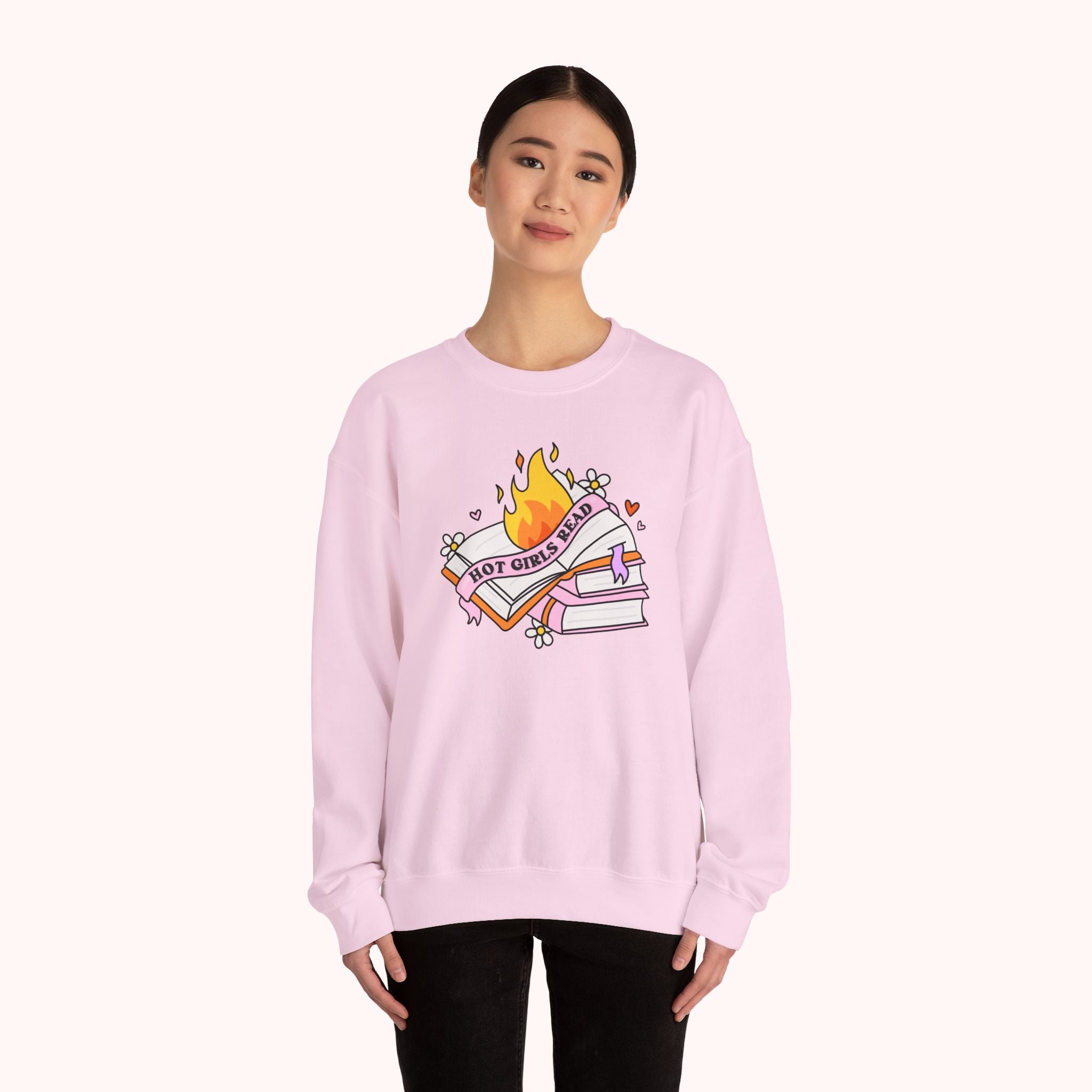 Hot Girls Read Crewneck Sweatshirt