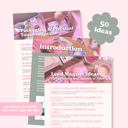 ‘50 Creative Email List Growth Ideas’ E-Book – A Guide to Getting More Email Subscribers for Your Small Business