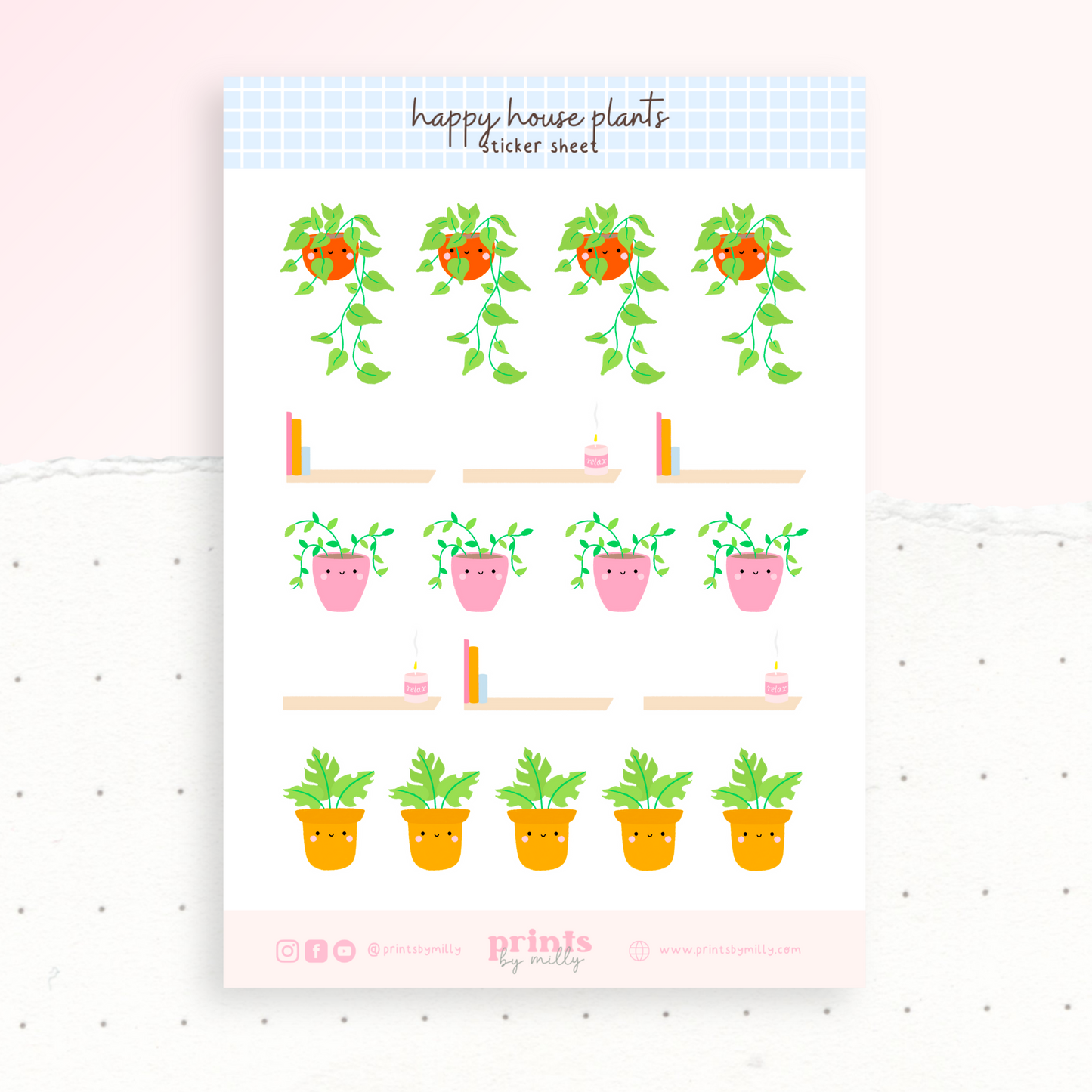 Happy House Plants Sticker Sheet