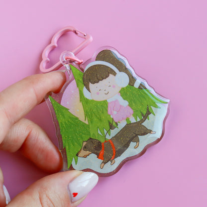 A Woodland Walk Acrylic Keyring