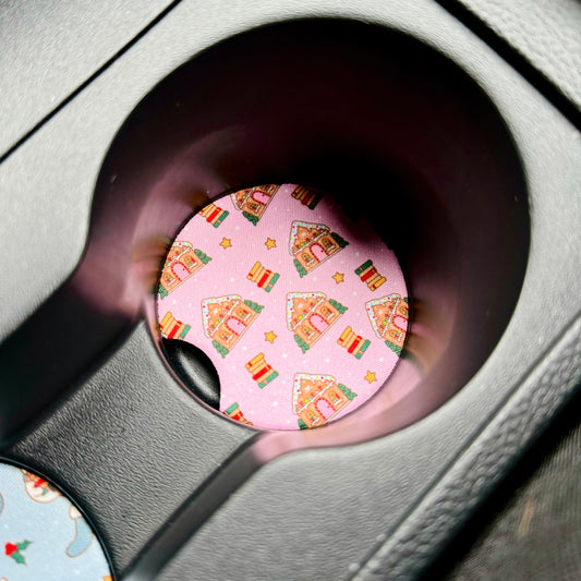 Gingerbread Library Car Coasters (Set of 2)