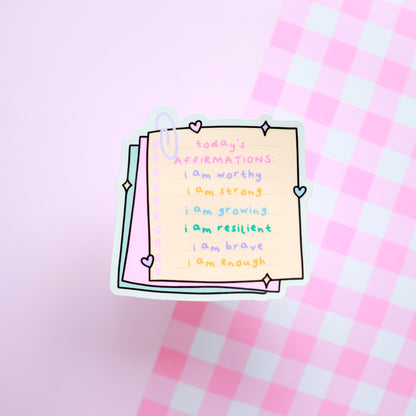 Today's Affirmations Sticker