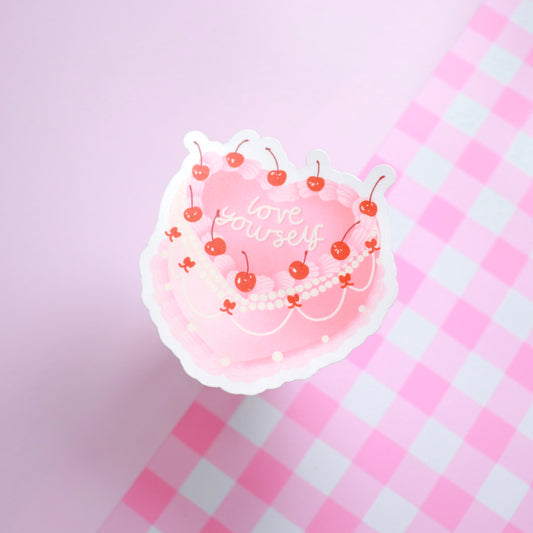 Love Yourself Vintage Cake Sticker