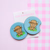 Highland Cow Car Coasters (Set of 2)