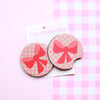 Pink Bow Car Coasters (Set of 2)