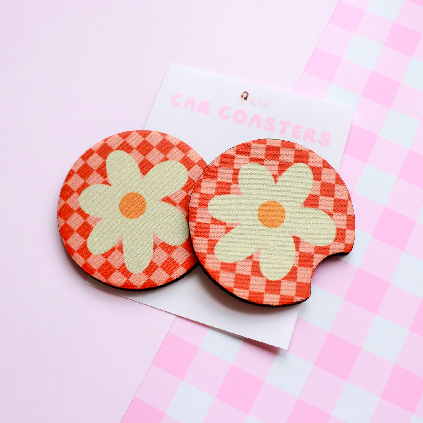 Daisy Car Coasters (Set of 2)