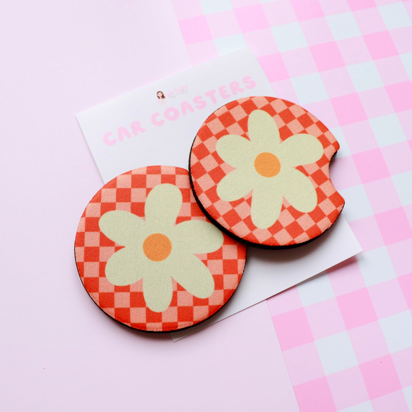 Daisy Car Coasters (Set of 2)