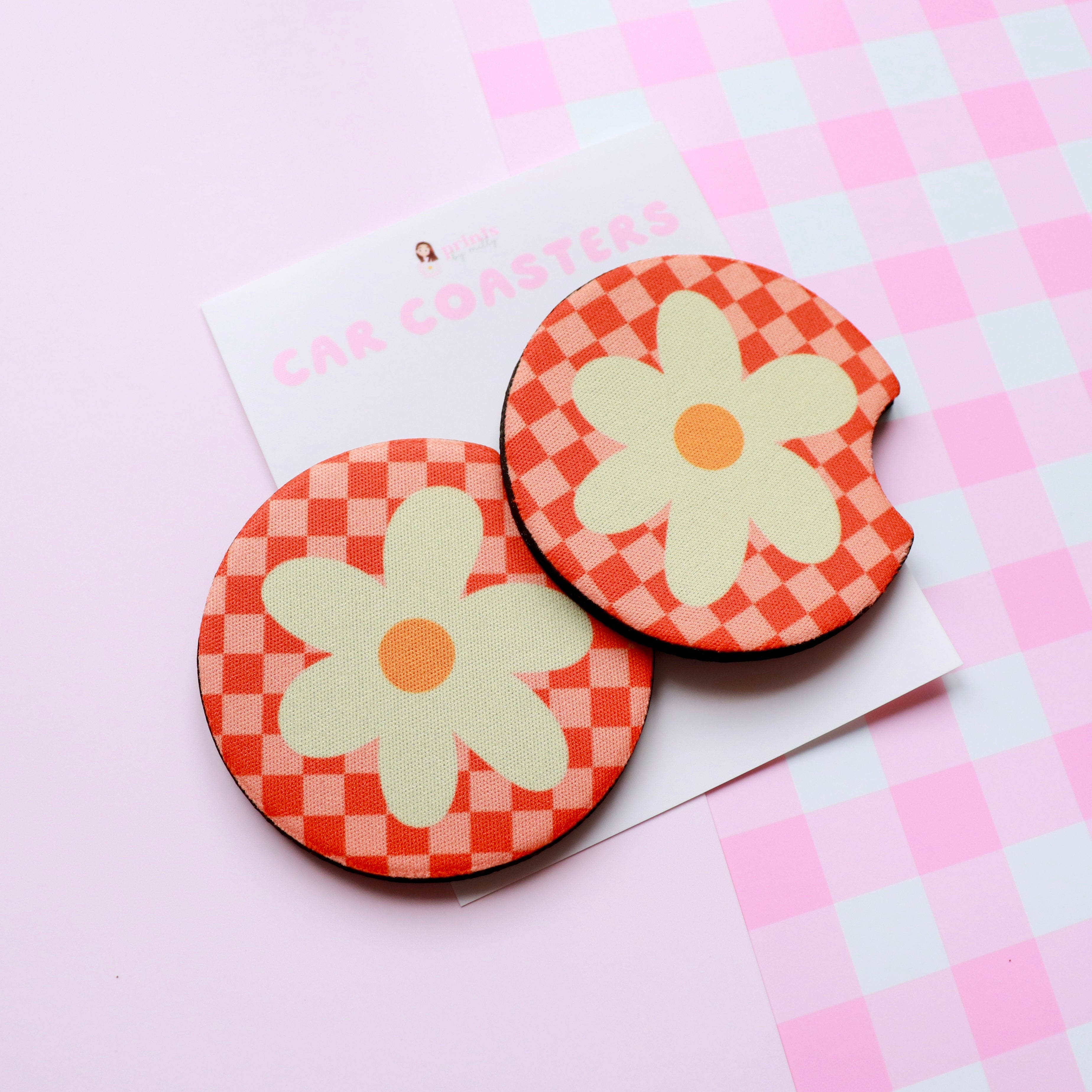 Daisy Car Coasters (Set of 2)