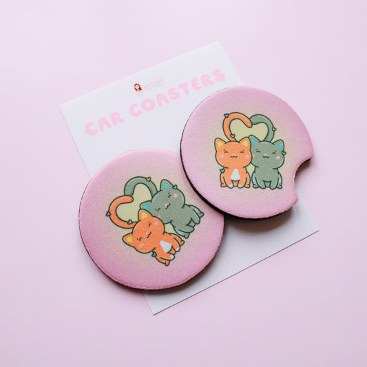 Kawaii Cats Car Coasters
