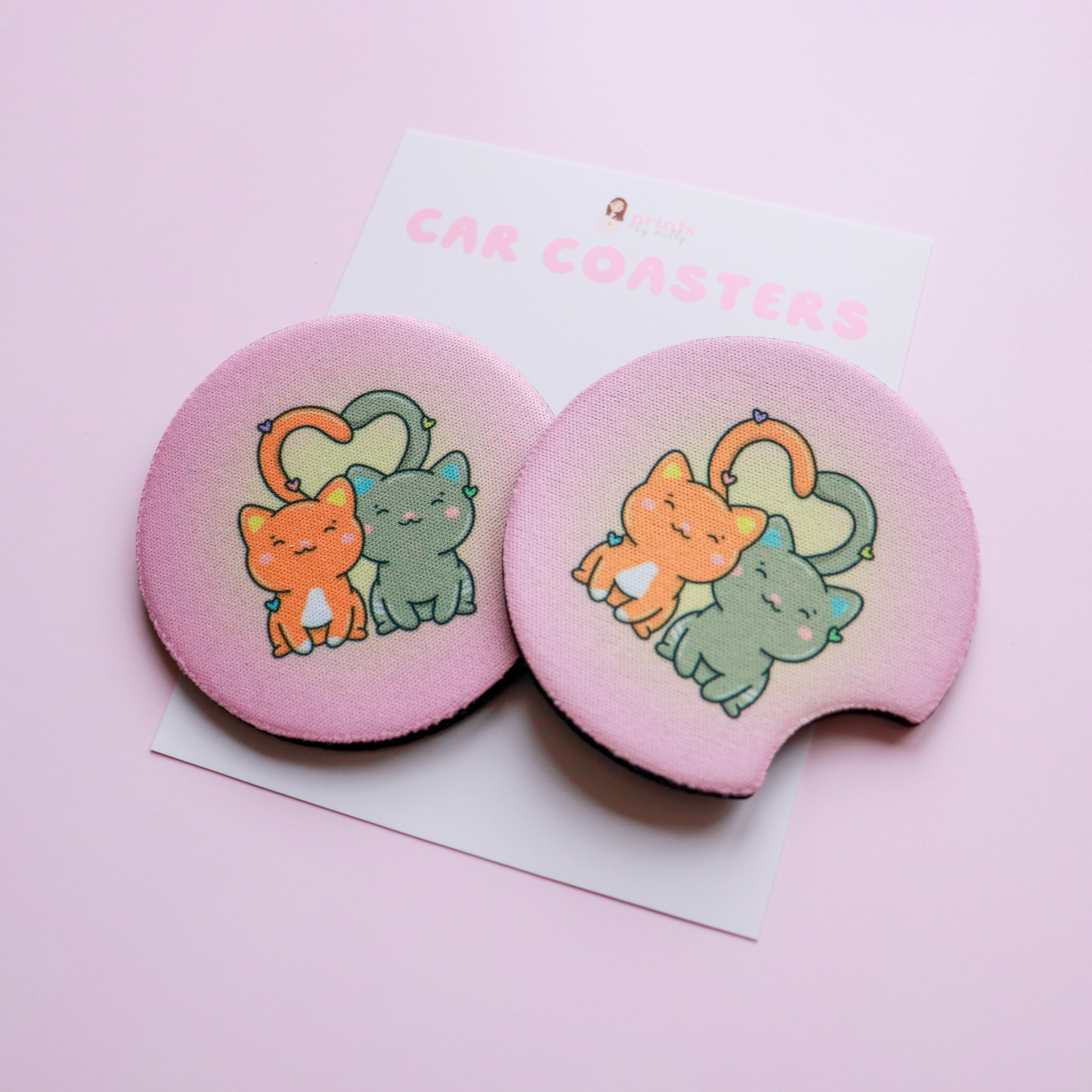 Kawaii Cats Car Coasters