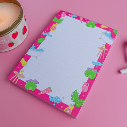 A Bubble Bath & a Podcast Notepad