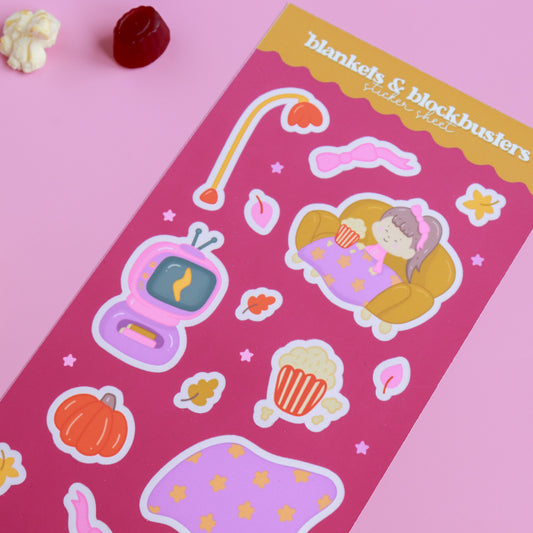 Blankets & Blockbusters Sticker Sheet