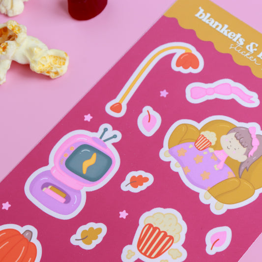 Blankets & Blockbusters Sticker Sheet
