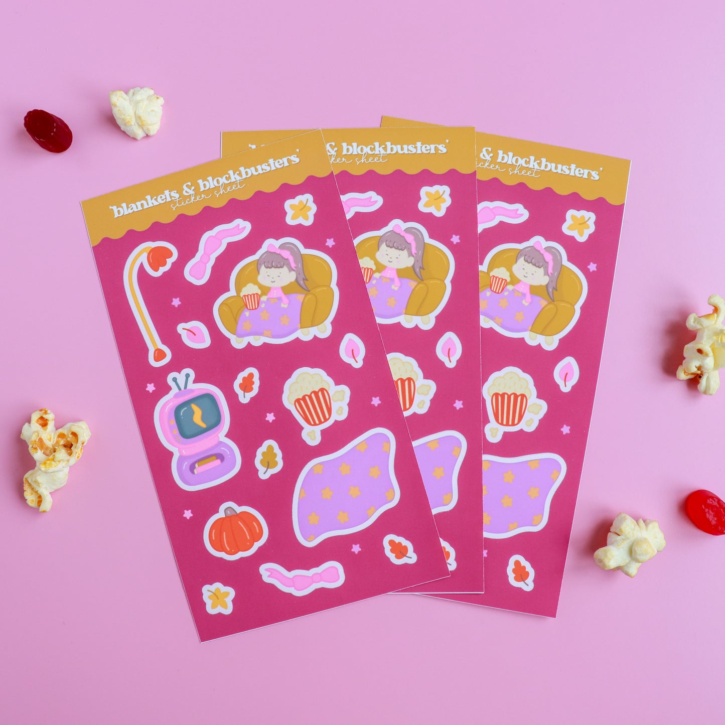 Blankets & Blockbusters Sticker Sheet