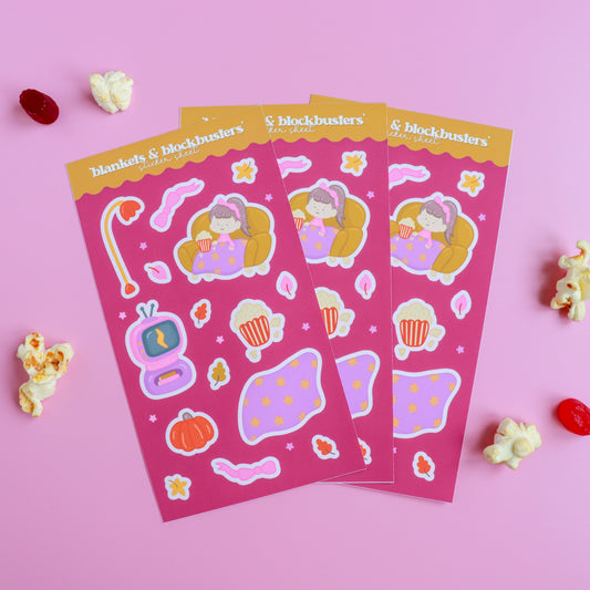 Blankets & Blockbusters Sticker Sheet