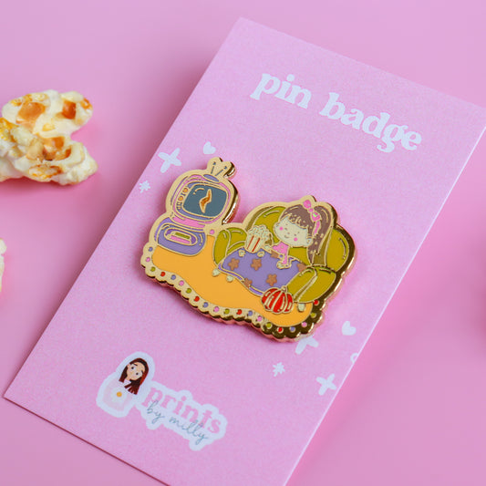 Blankets & Blockbusters Enamel Pin