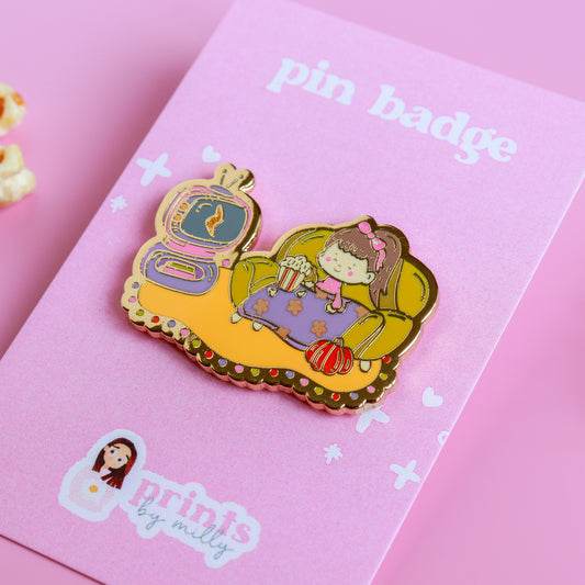 Blankets & Blockbusters Enamel Pin
