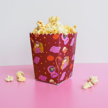 Blankets & Blockbusters Popcorn & Pick n Mix Boxes – Flat-Pack Set of 4