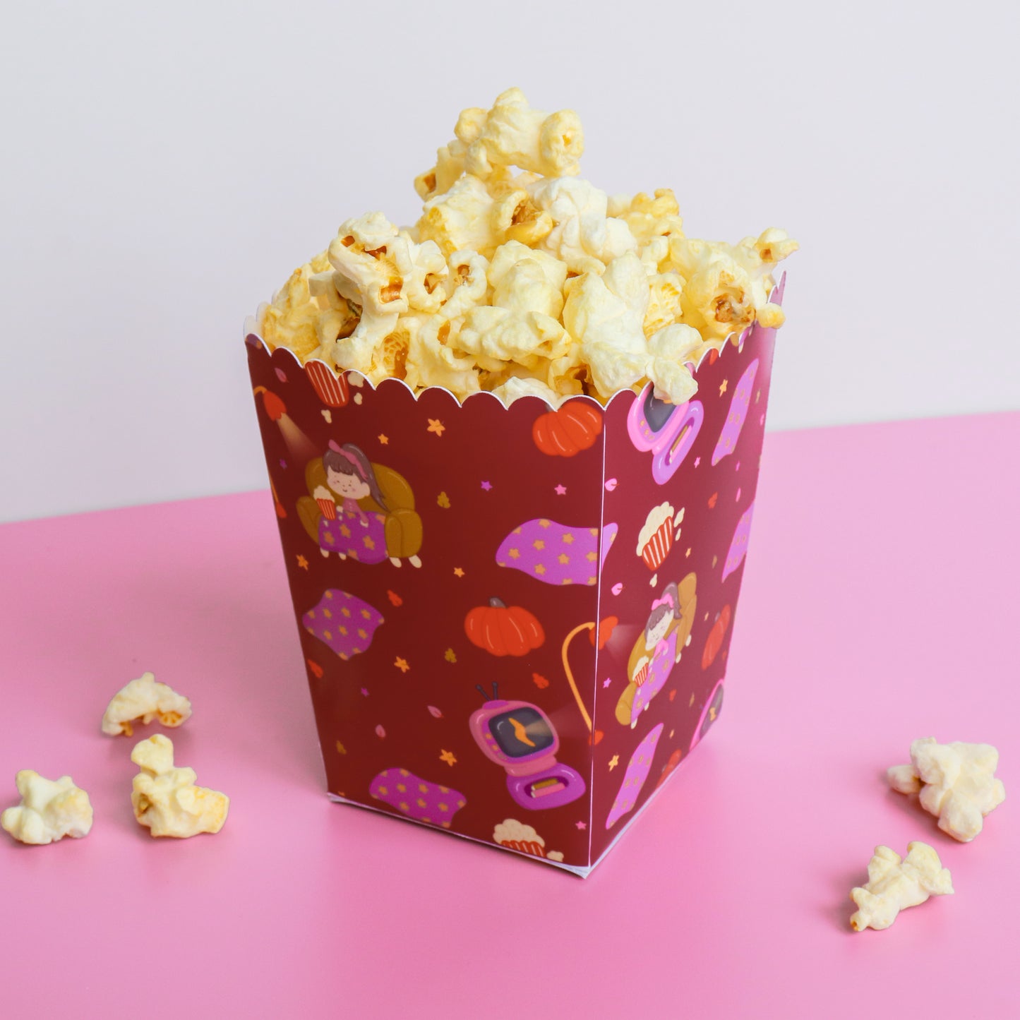 Blankets & Blockbusters Popcorn & Pick n Mix Boxes – Flat-Pack Set of 4