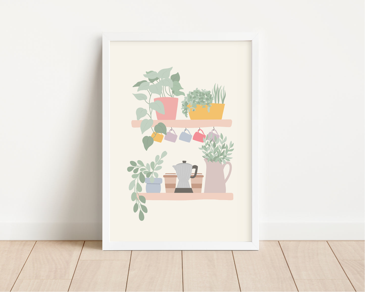 Cute Kitchen Shelf Wall Art Print