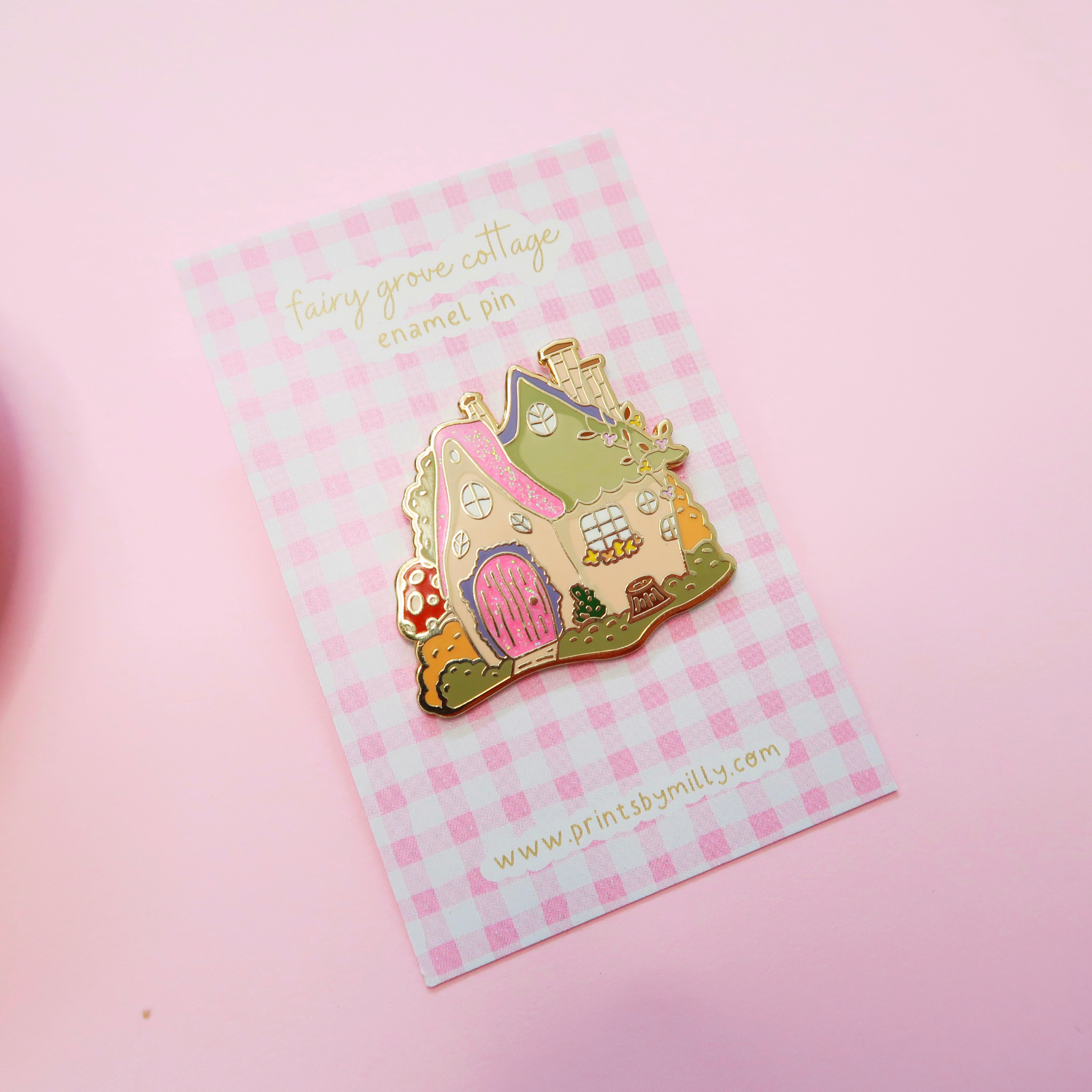 Fairy Grove Cottage Enamel Pin