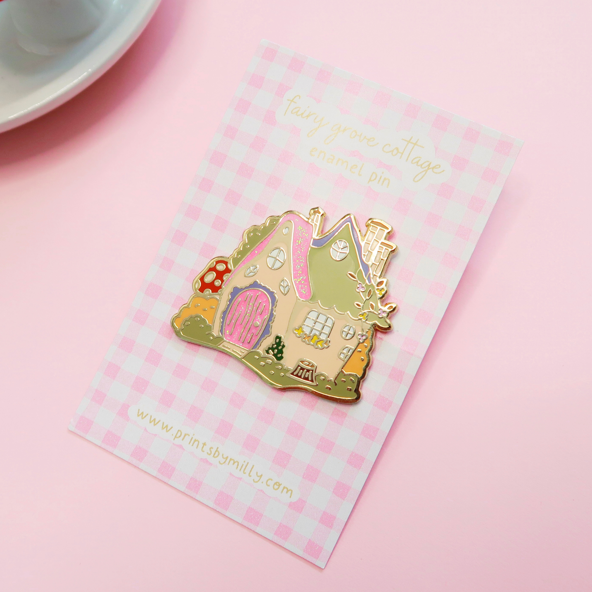 Fairy Grove Cottage Enamel Pin