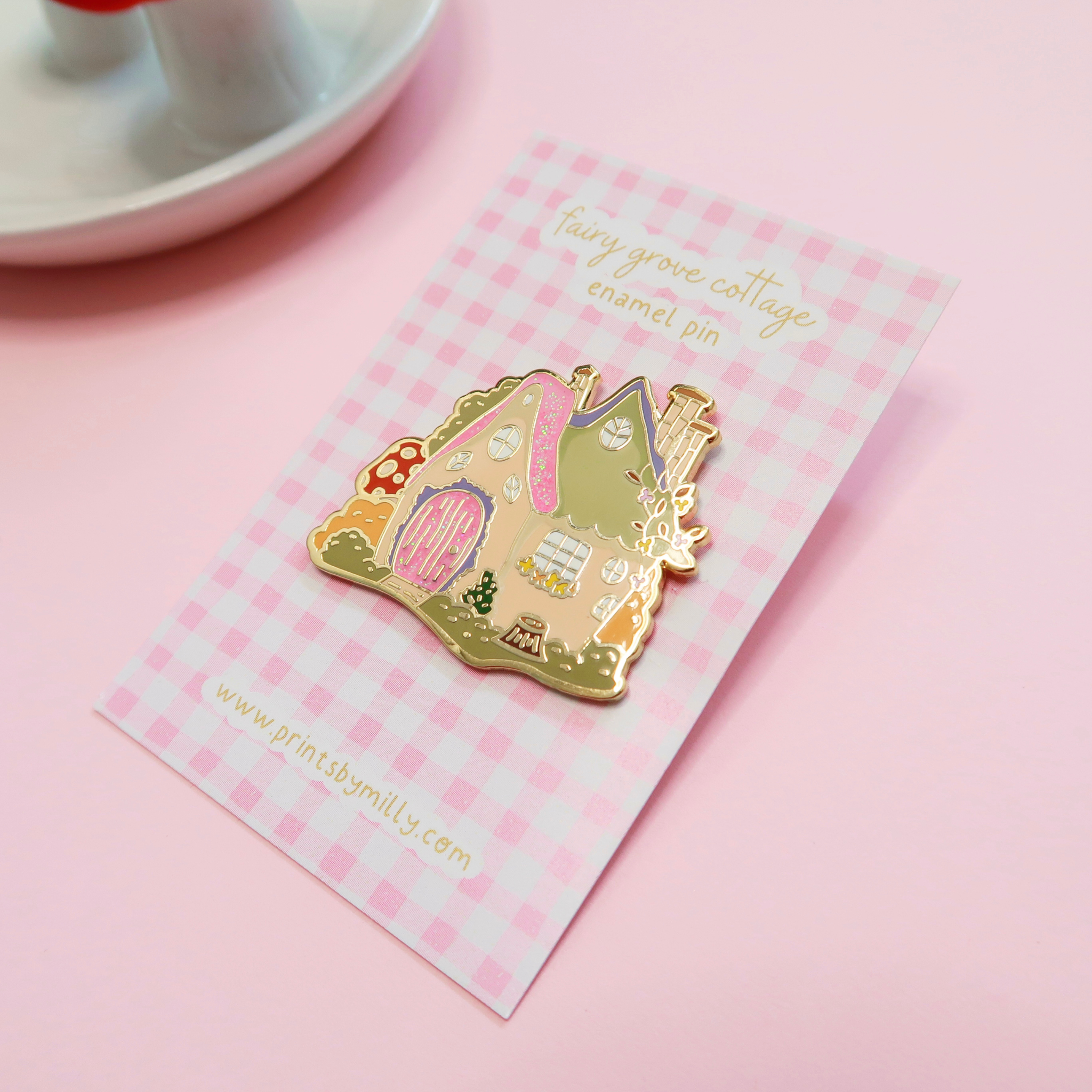 Fairy Grove Cottage Enamel Pin