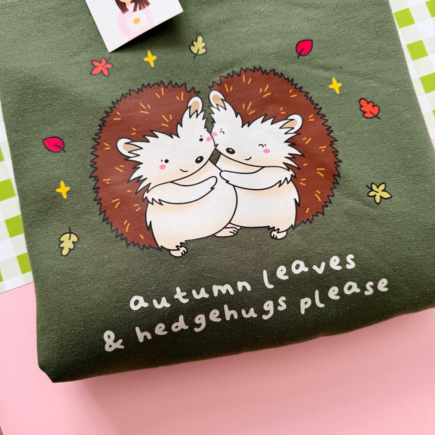 Autumn Leaves & Hedgehugs Please Sweater