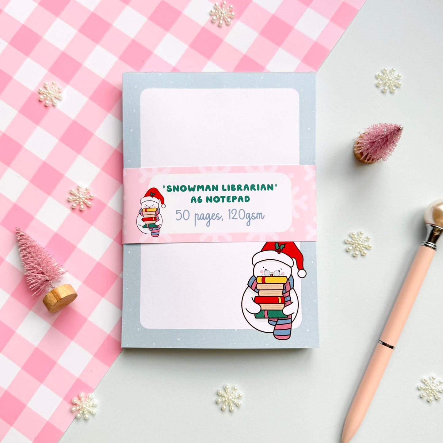 Snowman Librarian Notepad